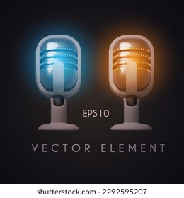 Concert retro vocal microphone. Music, sound, sing and radio design elenemt. Music icon