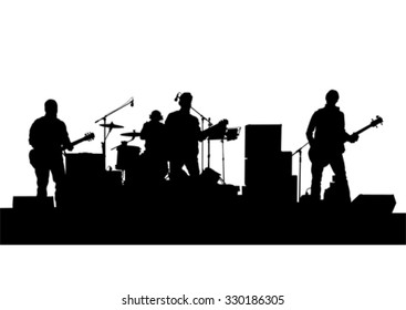 Concert Rock Band On White Background Stock Vector (Royalty Free ...