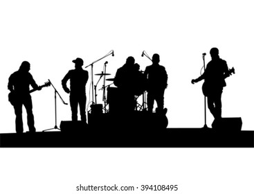 Concert Rock Band On White Background Stock Vector (Royalty Free ...