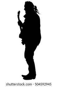 Concert of rock band on a white background