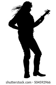 Concert of rock band on a white background