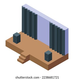 Concert scene icon isometric vector. Music school. Orchestra band