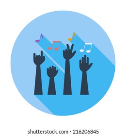 Concert. Single flat color icon. Vector illustration.