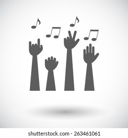 Concert. Single flat icon on white background. Vector illustration.