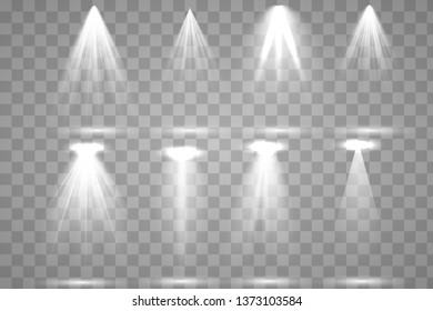 Concert spotlight with beam, illuminated spotlights for web design illustration. Vector spotlight. Vector illustration eps 10.