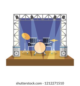 concert stage with drums scene