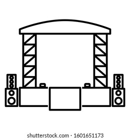 Concert stage icon design. Concert stage icon in trendy outline style design. Vector illustration.