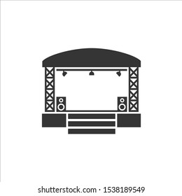 Concert Stage Icon On White. Vector Illustration