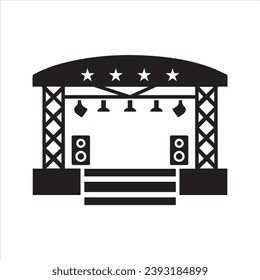 Icono de escenario de concierto. Vector y glifo