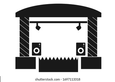 Icono de escenario de concierto aislamiento vectorial  