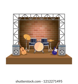 concert stage with instruments scene