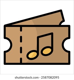 Concert Ticket Icon Element For Design