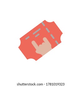 Concert ticket icon. Simple color vector elements of rock n roll icons for ui and ux, website or mobile application