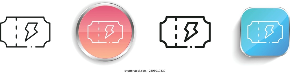 concert ticket icon. Thin Linear, Regular and Button Style Design Isolated On White Background