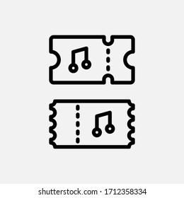 Concert ticket icon vector line style