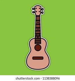 Concert Ukulele - Hawaiian string musical instrument. Vector illustration.
