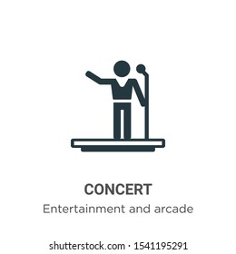 Concert vector icon on white background. Flat vector concert icon symbol sign from modern entertainment and arcade collection for mobile concept and web apps design.