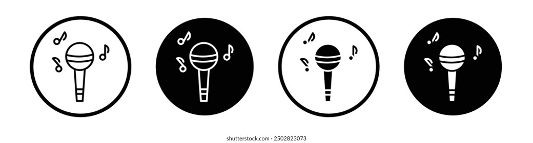 Conjunto de iconos de Vector de concierto negro relleno y estilo delineado.