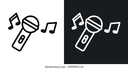 Concert vector icon set black and white filled and outlined style.
