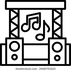 Concert Vector Line Icon Design