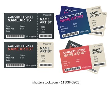 Concert vector ticket. Music, Dance, Live Concert tickets templates