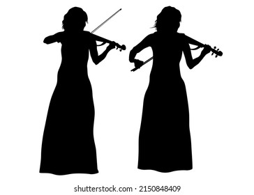 Concert of violin musician on a white background