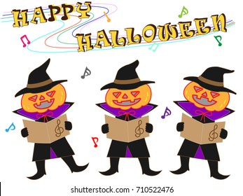 A concert of a witch and a pumpkin's Halloween.