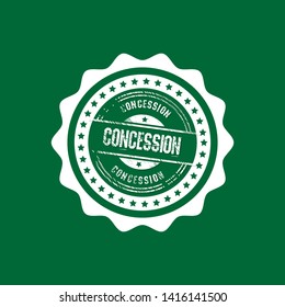 Concession round stamp. discount label,stamp,seal. 