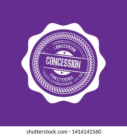 Concession round stamp. discount label,stamp,seal. 