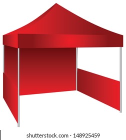 The concession stand in the form of a canopy with possible use as an exhibition canopy. Vector illustration.