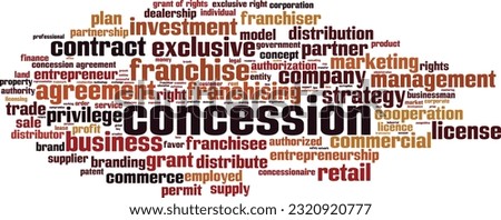 Concession word cloud concept. Collage made of words about concession. Vector illustration