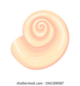 Conch flat cartoon vector Illustration isolated on white background. Colorful tropical beach shell underwater icon. Aquatic nature.