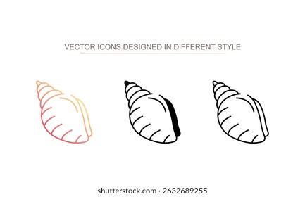 Conch design ícone com branco fundo stock ilustração