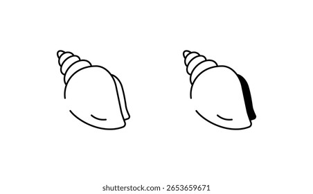 Conch design ícone com branco fundo stock ilustração