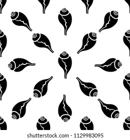 Conch A Marine Mollusc, Conch Icon Seamless Pattern Vector Art Illustration