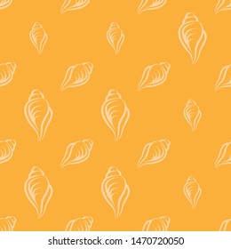 Conch A Marine Mollusc, Conch Icon Seamless Pattern Vector Art Illustration