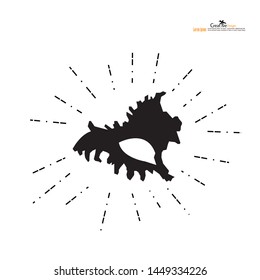 Conch a marine Mollusc.Shell icon on white background.Vector Illustration.