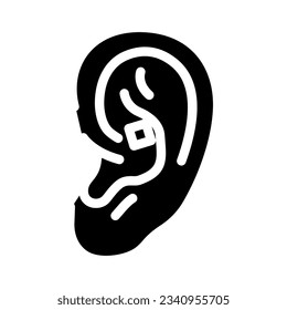 conch piercing earring glyph icon vector. conch piercing earring sign. isolated symbol illustration