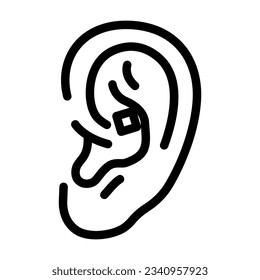 conch piercing earring line icon vector. conch piercing earring sign. isolated contour symbol black illustration