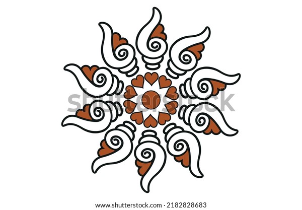 Conch Rangoli Traditional Rangoli Art Stock Vector (Royalty Free ...