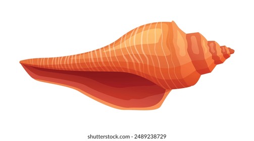 Conch seashell vector cartoon illustration isolated on white background