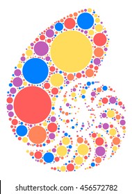 conch shape vector design by color point