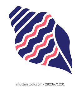 Conch Shell Icon Color Fill Style Vector Illustration