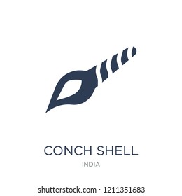 Conch shell icon. Trendy flat vector Conch shell icon on white background from india collection, vector illustration can be use for web and mobile, eps10