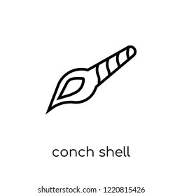 Conch shell icon. Trendy modern flat linear vector Conch shell icon on white background from thin line india collection, editable outline stroke vector illustration