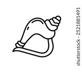 Conch Shell Outline Icon, Vector illustration