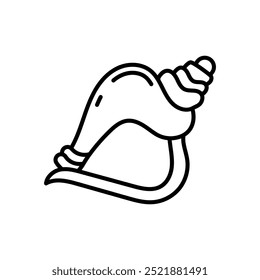 Conch Shell Outline Icon, Vector illustration