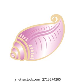 Concha de concha, Sankha Marine Mollusk Arte vectorial Ilustración