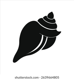 Conch Shell Silhouette Icon Black Vector Illustration