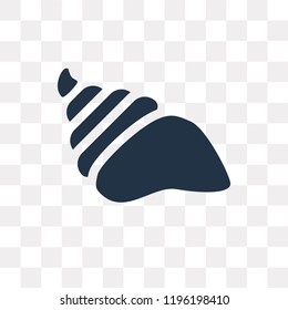 Conch shell vector icon isolated on transparent background, Conch shell transparency concept can be used web and mobile